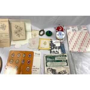 VTG Lot Craft Supplies Paragon‎ Embroidery Kit Ribbon Stitchery Mini Pin Cushion